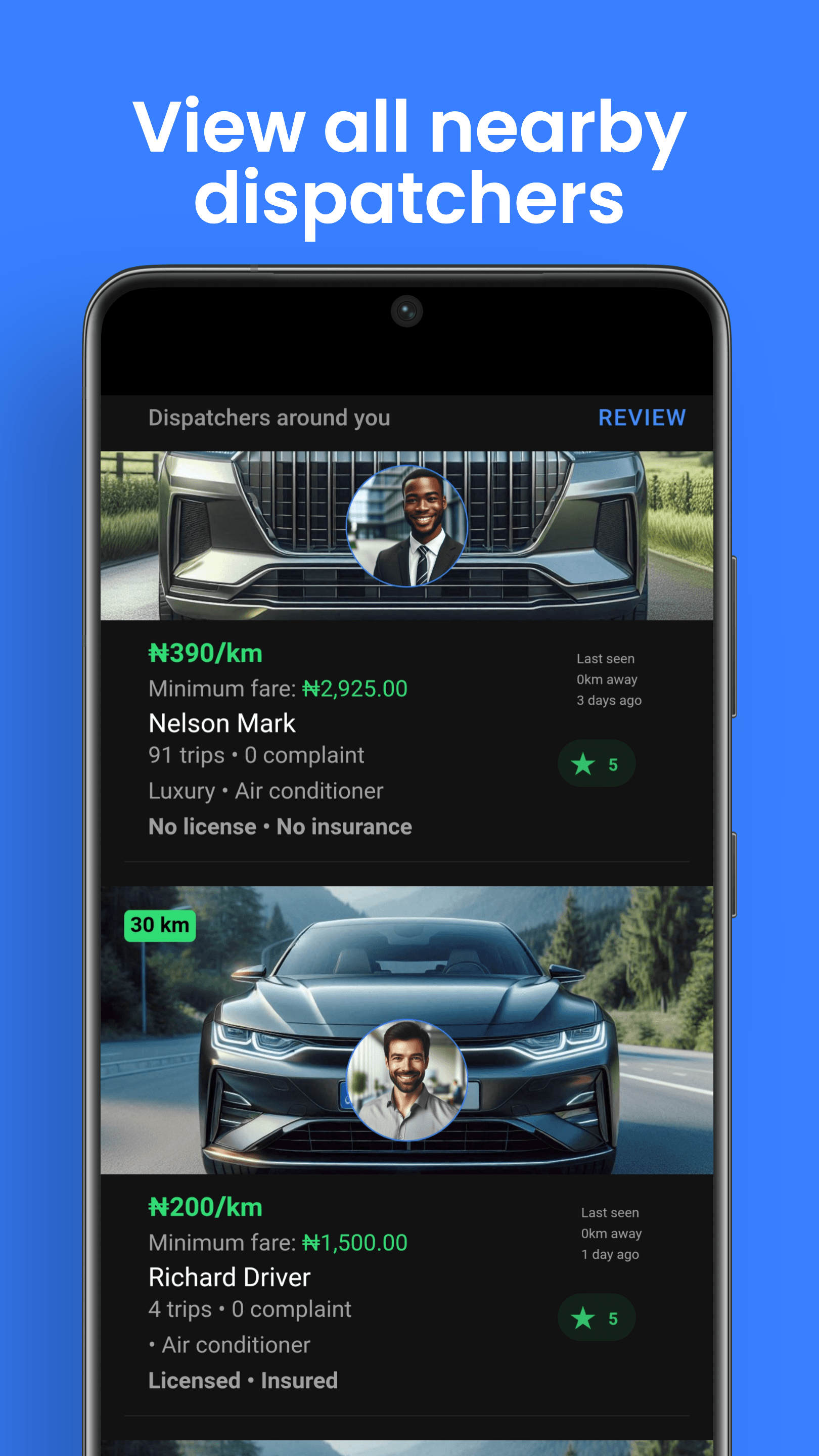 OvaRider app interface